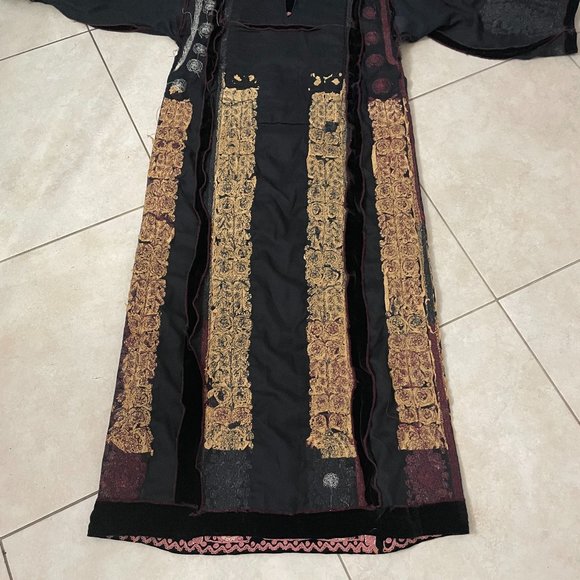 Stunning Custom made Velvet Black Palestinian Thobe Kaftan  Dress Abaya - Picture 9 of 9